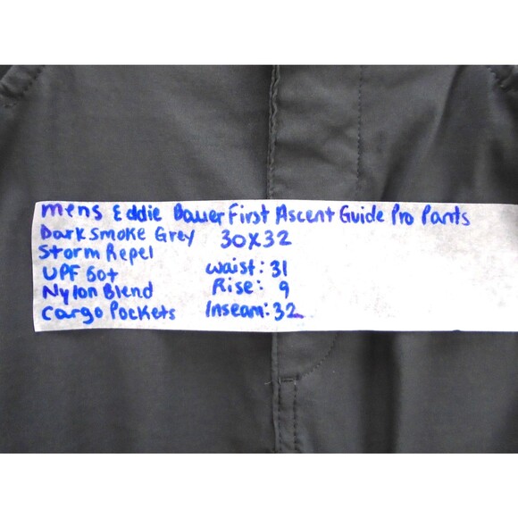 Eddie Bauer Men's First Ascent Size 30 (31x32) Guide Pro Nylon Hiking Pants Gray - Picture 4 of 11